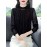 Plus Size, Women's New Winter Plus Size Mesh Shiny Hand-Set Diamond Turtleneck Long Sleeve Top