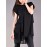 Plus Size, Black plus size waist-cinching asymmetrical luxury loose oversized ultra long Women's waist-cinching shirt