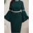 [Plus Size Bell Sleeve Dress] Elegant Plus Size Bell Sleeve Dress - Stretchy & Form-Fitting, Solid Color, Crew Neck, Perfect for Spring/Summer/Fall, Women's Fashion, Sophisticated Style, Elegant Event Attire