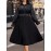[Plus Size Elegant Dress] Plus Size, Autumn and Winter Fashion Casual Long-Sleeve Pleated Elegant Dress