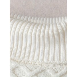 Women's Elegant High Neck Sweater Dress, Stretchy Long Sleeve Winter Dress with Round Neck, Loose Fit Solid Color Sweater Dress for Fall/Winter, Casual to Formal Wear, Plus Size