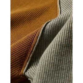 Plus Size, Women's Oversized Layering Sweater - Winter Warm High Neck Turtleneck Pullover, Brown/Beige//Gray, Hand Washable Thick Sweater for Fall & Winter, Casual & Office Wear, Plus Size Friendly Cozy Sweating-Free Base Layer