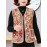[Chinese Style Stand Collar] New Winter Plus Size Fleece-Lined Vest Cardigan Coat | Thickened Warm Comfortable, Chinese Style Stand Collar Retro Elegant Design H-Line Loose-Fit Free Floral Pattern Youthful and Stylish