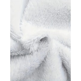 Plus Size, Women's Plus Size Winter Warm Full-Zip Hooded Parka Jacket with Pockets - Thick Outerwear Coat for Cold Weather, Machine Washable, Casual Winter Outer Layer (Blazer/ Style) for Fall & Winter Season, Solid Color Coat for Daily