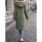 Plus Size - Women'S Elegant Quilted Hooded Coat with Slant Pockets - Warm & Comfortable Long Sleeve Outerwear, Olive Green, Button-Up Front, All-Season Wear, Casual Style, Casual Winter Wear | Quilted Design | Buttonup Coat