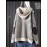 Plus Size, Plus Size Women's Elegant Oversized Hooded Sweater - Beige & Black White Striped Cardigan Jacket, Soft -like Texture Pullover for Spring/Fall Layering, Casual to Dressy Wear (No)